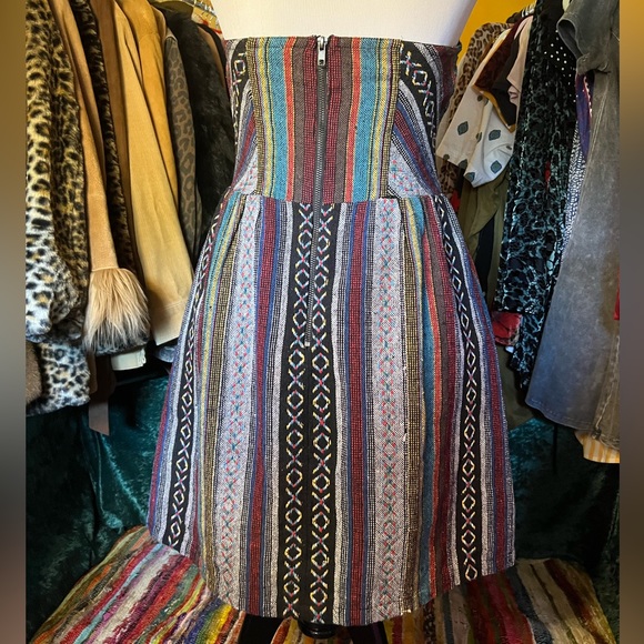 Boho strapless multicolor dress - Picture 3 of 7